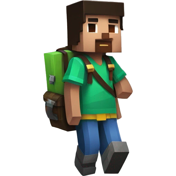 minecraft charecter with backpack emoji