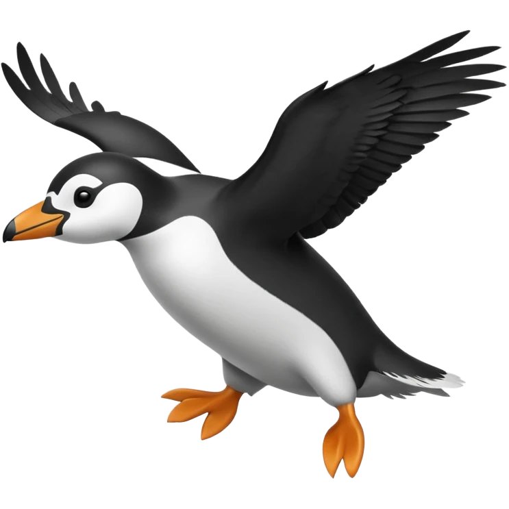 Flying penguin emoji