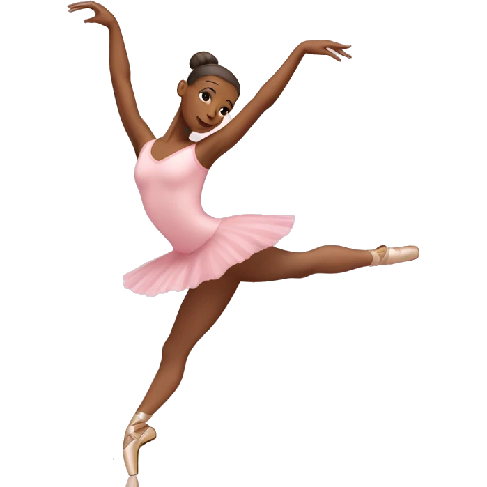 ballerina wearing pink doing an arabesque on pointe emoji