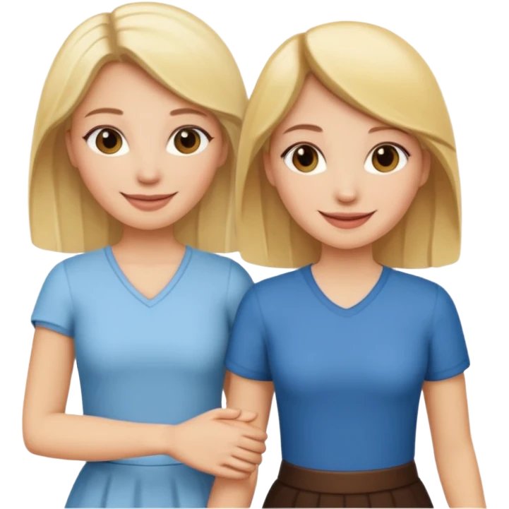 blonde woman holding hands with a brunette woman emoji