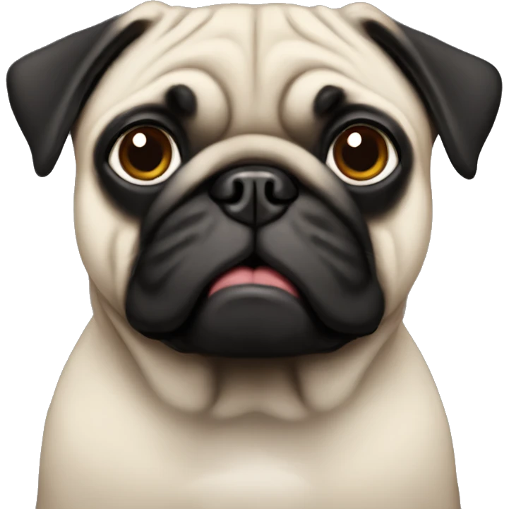 Pug black emoji