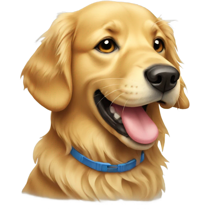 Golden retriever with ball in their mouth emoji