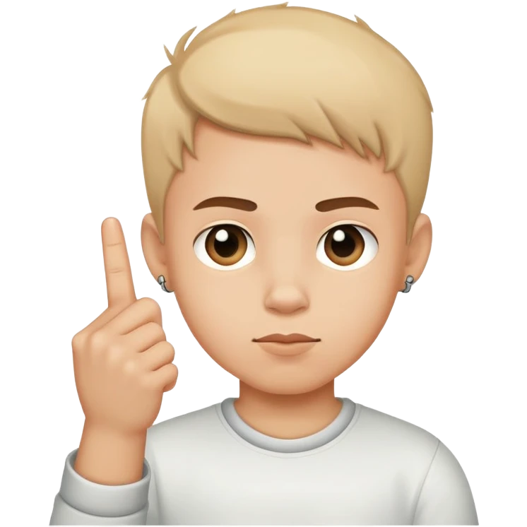 Boy showing the middle finger  emoji