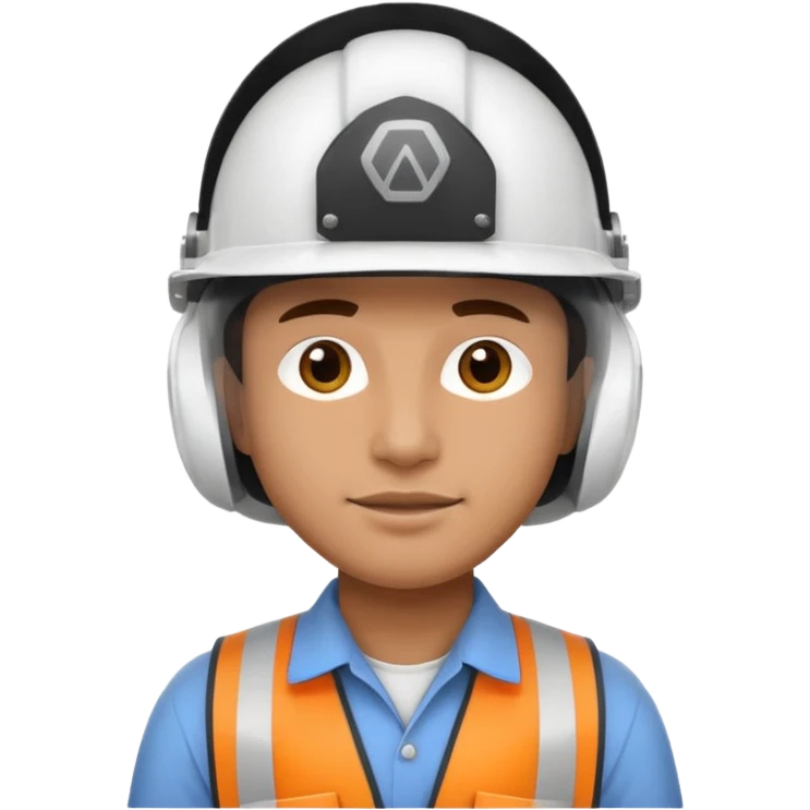 Ingeniero morocho con casco blanco emoji