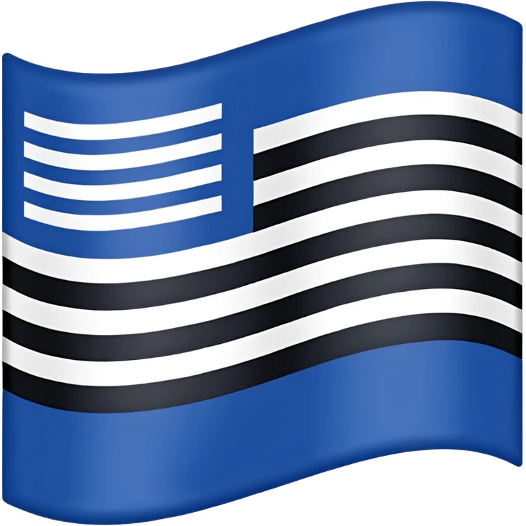 Bandera con tres líneas  arriba con azul oscuro el medio blanco y  abajo negro emoji