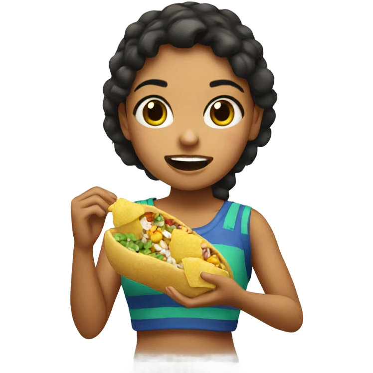 Mexico girl eating tocos emoji