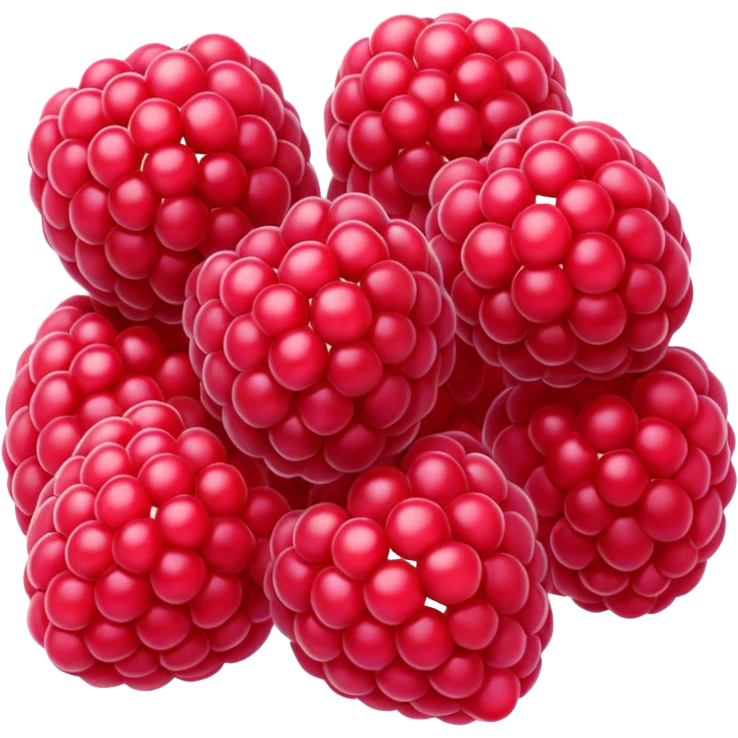 Raspberries in 3D emoji