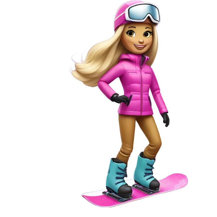 Barbie snowboarding emoji