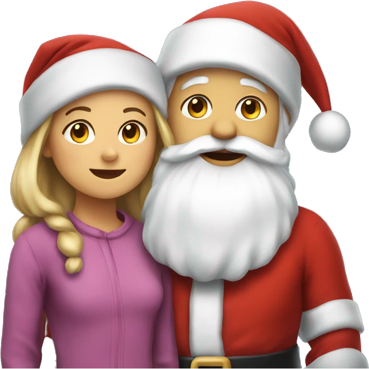 Santa Claus y girl emoji