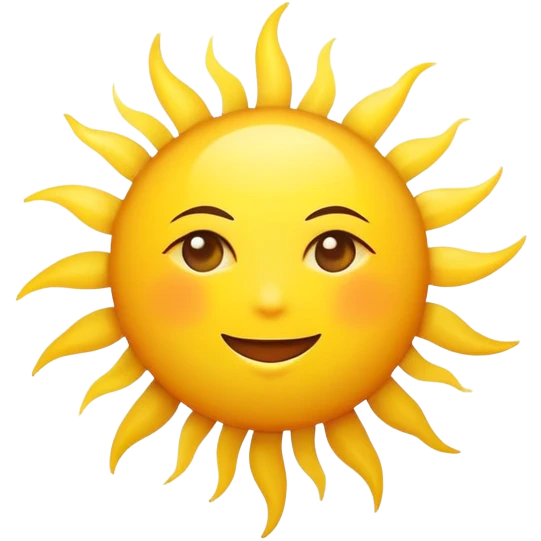 The shining sun without a face emoji