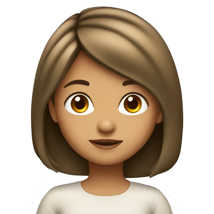 Niña con pelo moreno medio largo emoji
