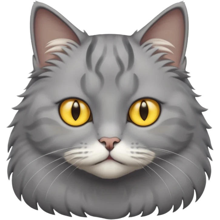 Grey cat yellow eyes emoji