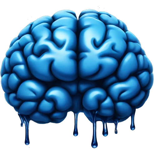 dark blue brain leaking liquid emoji emoji