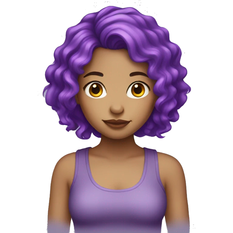 Light skin girl with purple hair  emoji
