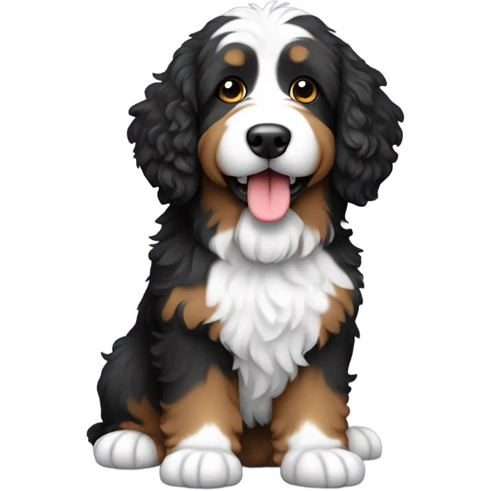 bernedoodle with computer emoji