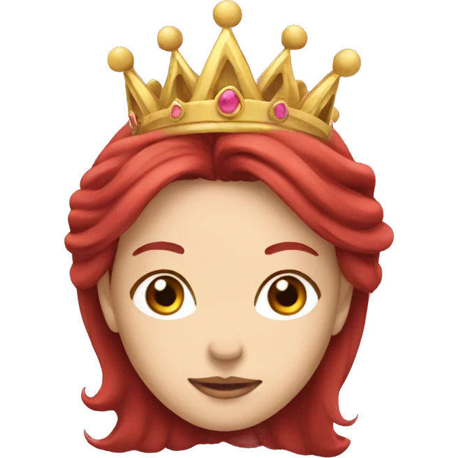 princess crown on red long hair emoji