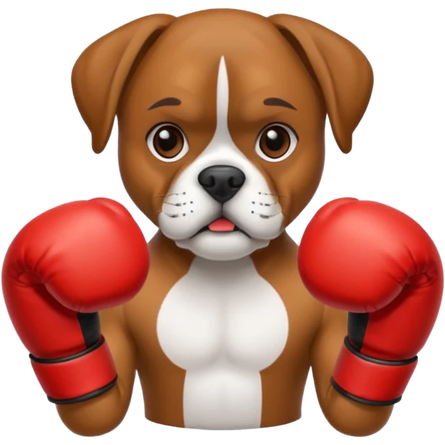 Boxer dog with boxing gloves emoji