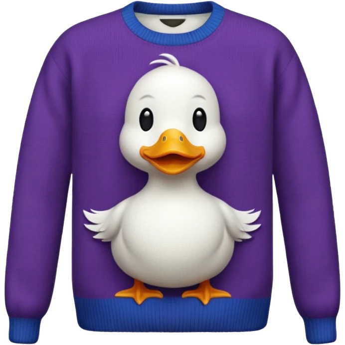 woven sweater with duck pattern emoji