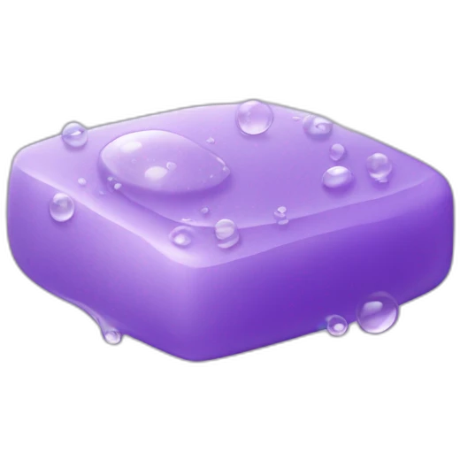 purple bar of soap with bubbles emoji