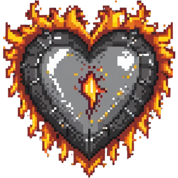 Passionate heart with flames and sparkles emoji