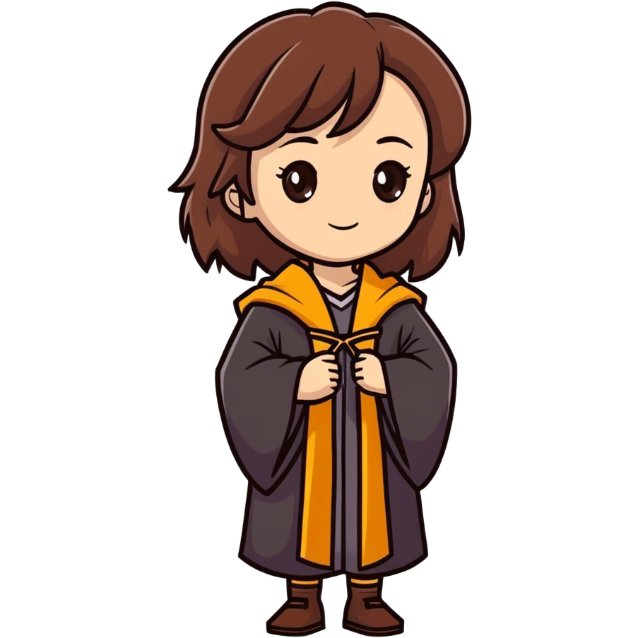 A girl with Brown eyes & hair in Harry Potter Cobered   emoji