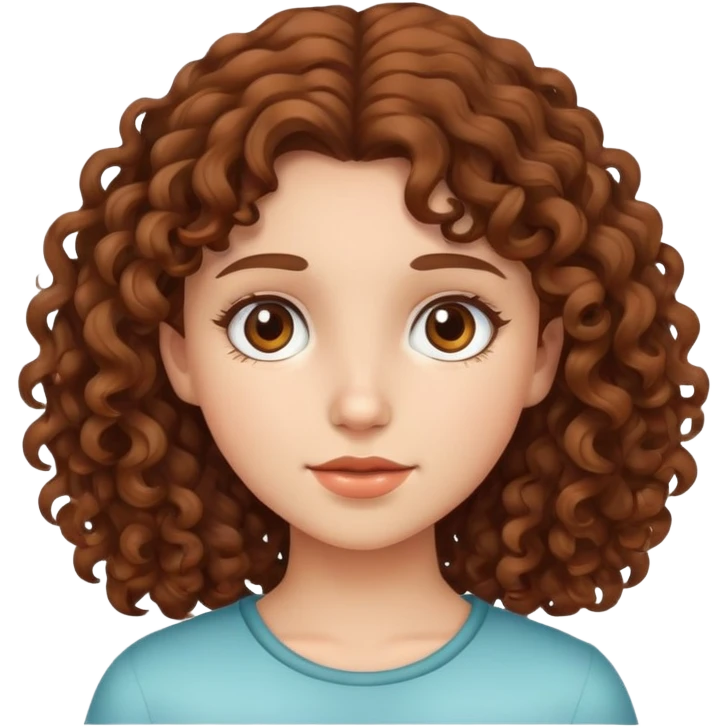 Girl with brown curly hair emoji