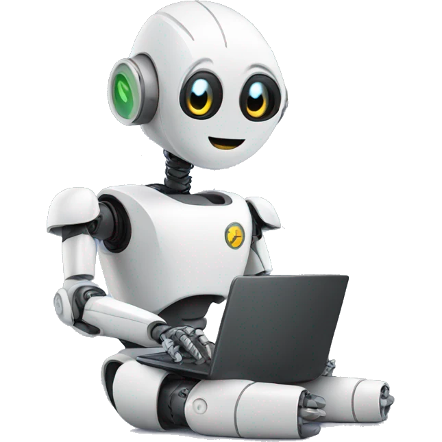 robot with laptop emoji