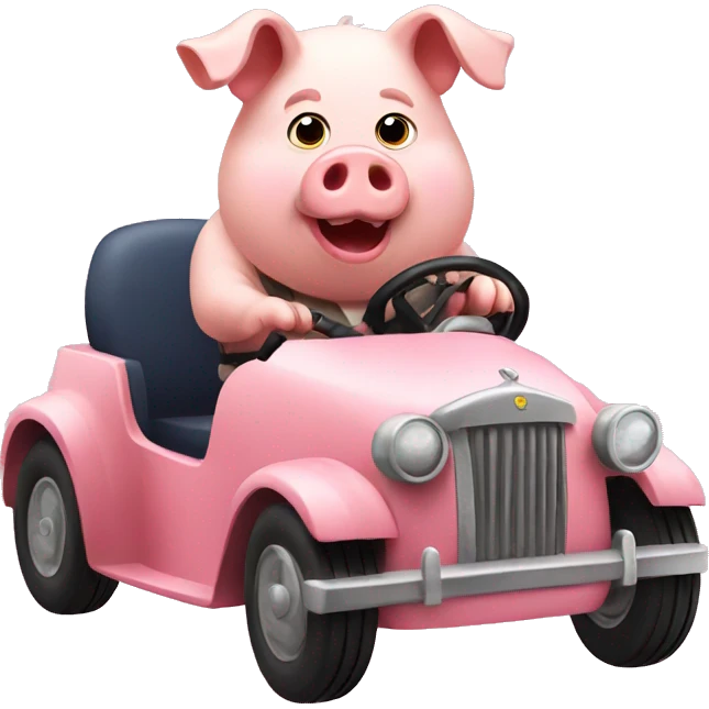 pig driving car emoji