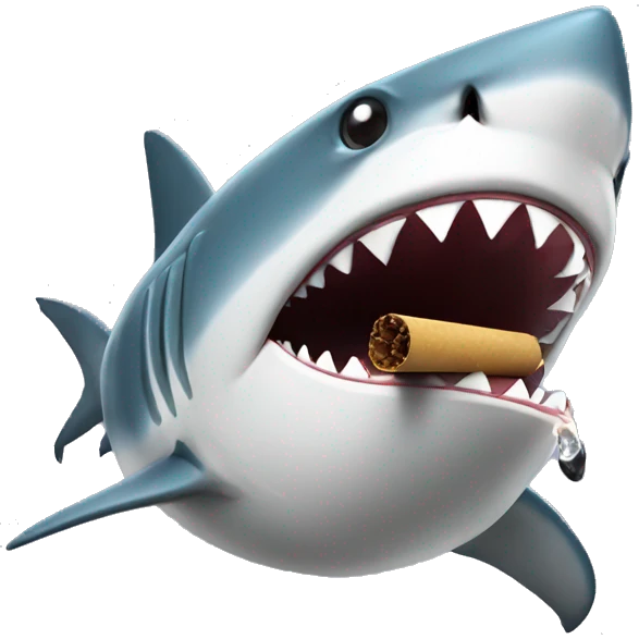 Shark smoking emoji