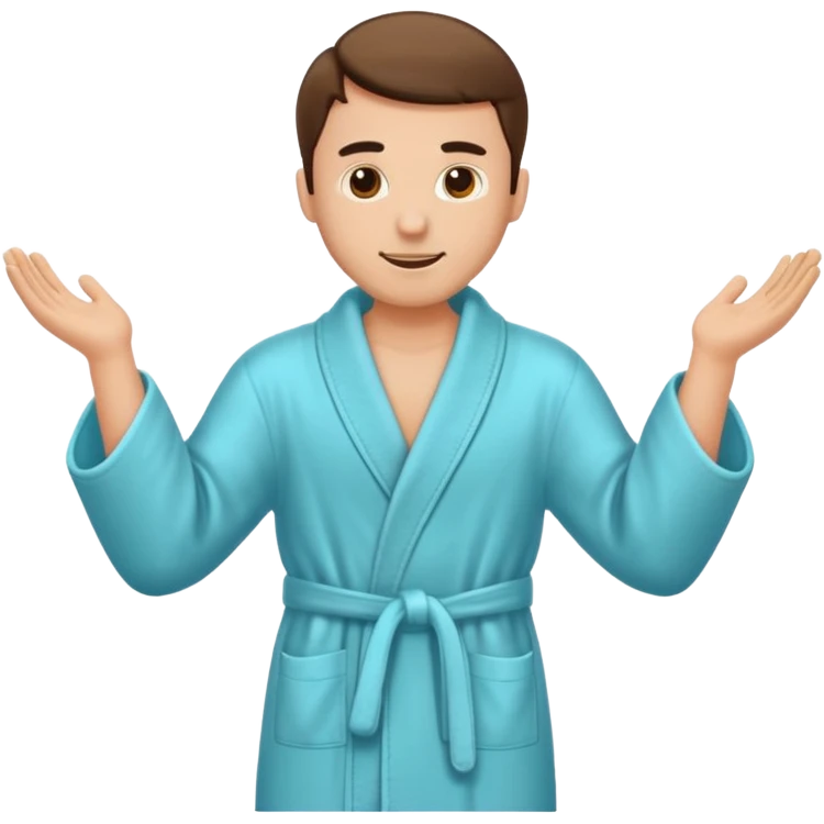 Create a man taking off his bathrobe  emoji