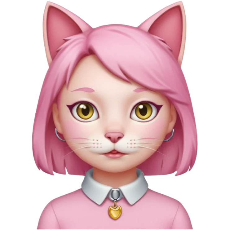 chica gata rosa emoji