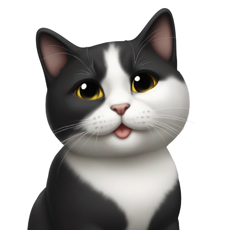 Il mio gatto bianco e nero che manda un bacio  emoji
