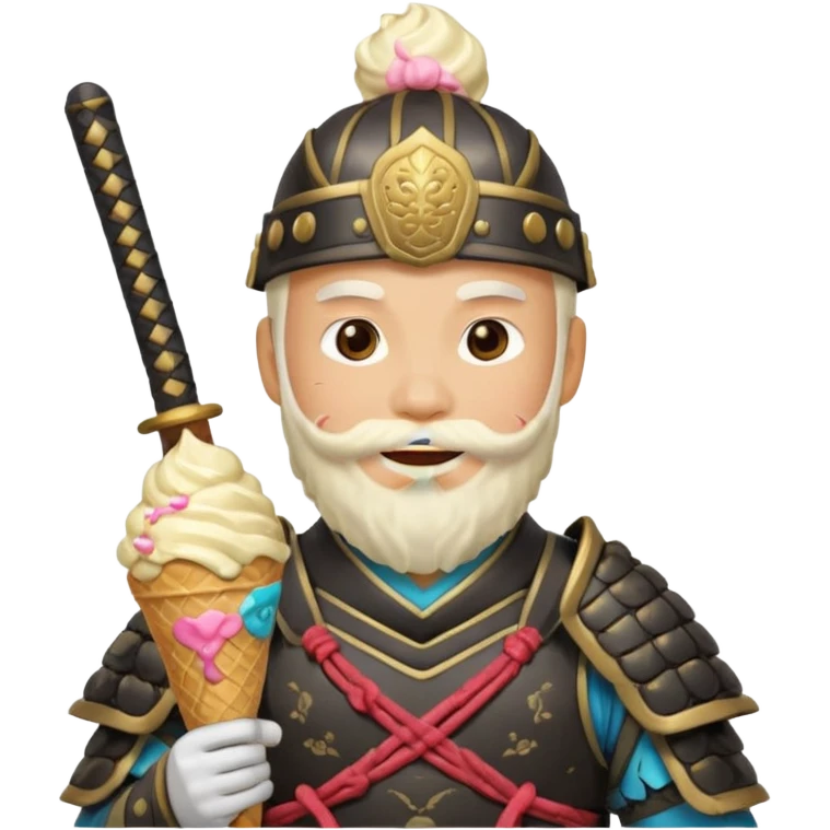 SAMURAI WITH ICE CREAM BEARD GAY emoji