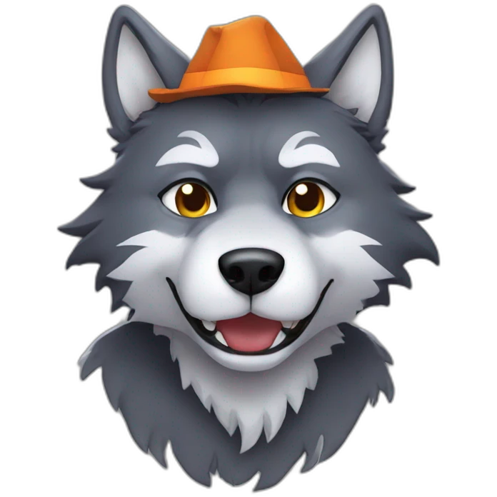 Wolf in Halloween costume emoji