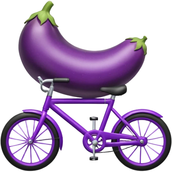 Eggplant on bike emoji