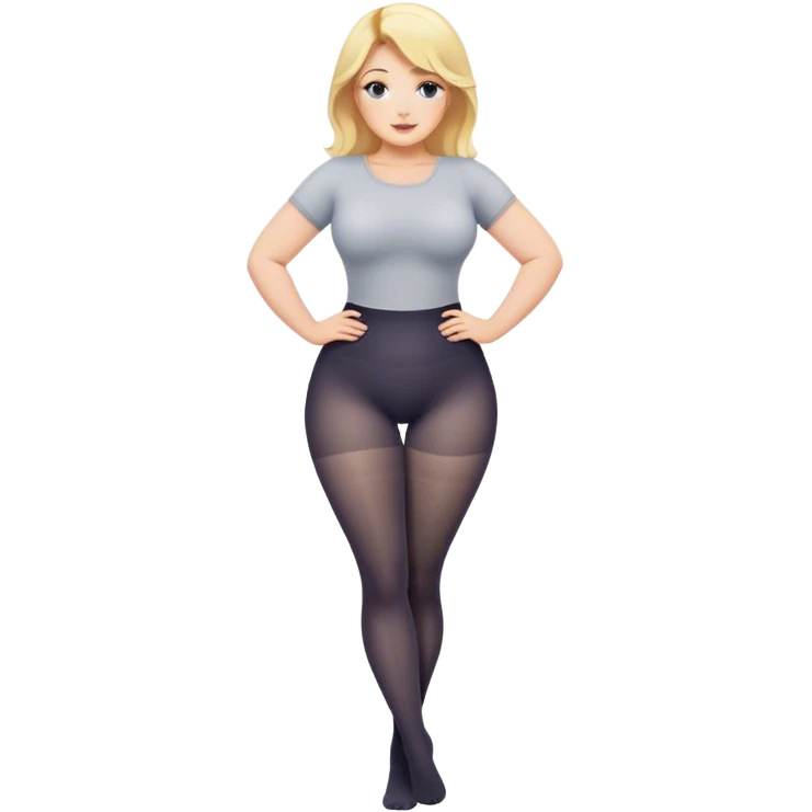 Curvy blonde in tights sfw emoji