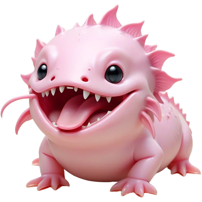 Cinematic Cute Yawning Axolotl Portrait Emoji, Head tilted slightly with a dramatic, wide-open yawn, showcasing smooth, pale pink skin with softly drooping feathery gills, eyes barely open in drowsy contentment, Simplified yet irresistibly adorable features, highly detailed, glowing with a soft, cozy glow, high shine, relaxed yet expressive, stylized with a touch of whimsy, bright and endearing, soft glowing outline, capturing the essence of a sleepy yet affectionate aquatic creature, so drowsy it feels like it could stretch out of the screen and curl up for a nap! emoji
