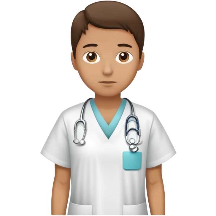 patient wearing a hospital gown, neutral expression emoji