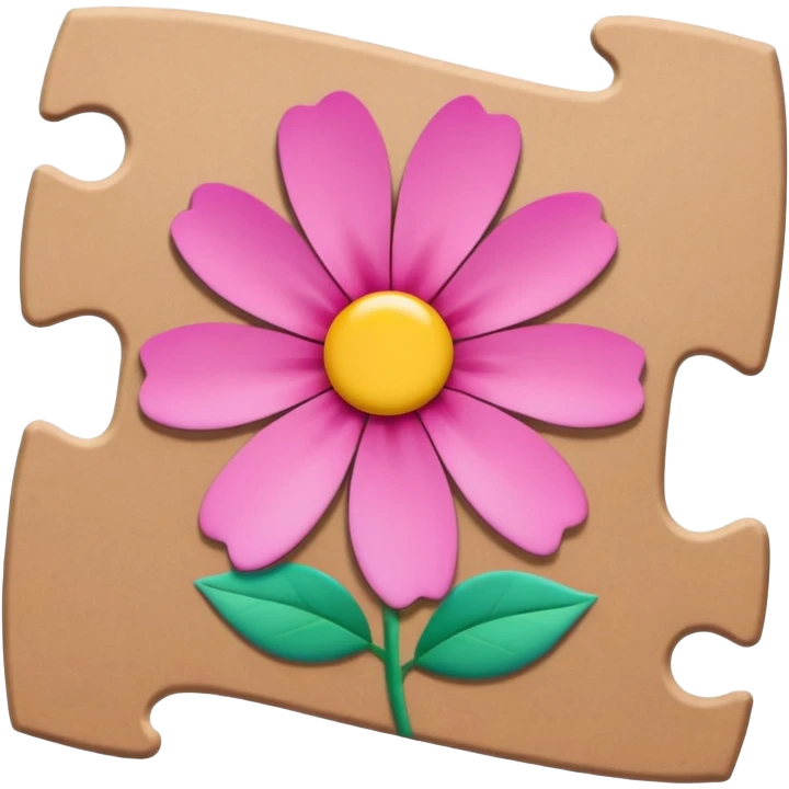 One piece of the puzzle + flower emoji