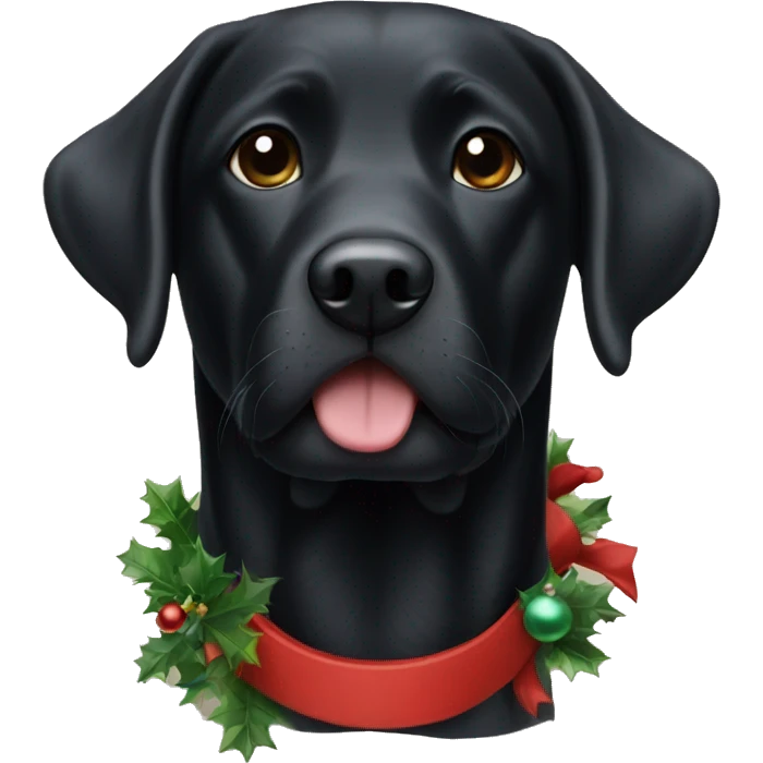 christmas black lab emoji