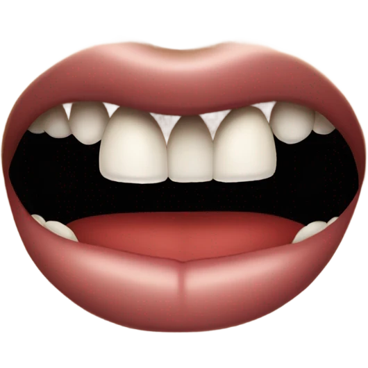 Lips with vampire teeth emoji