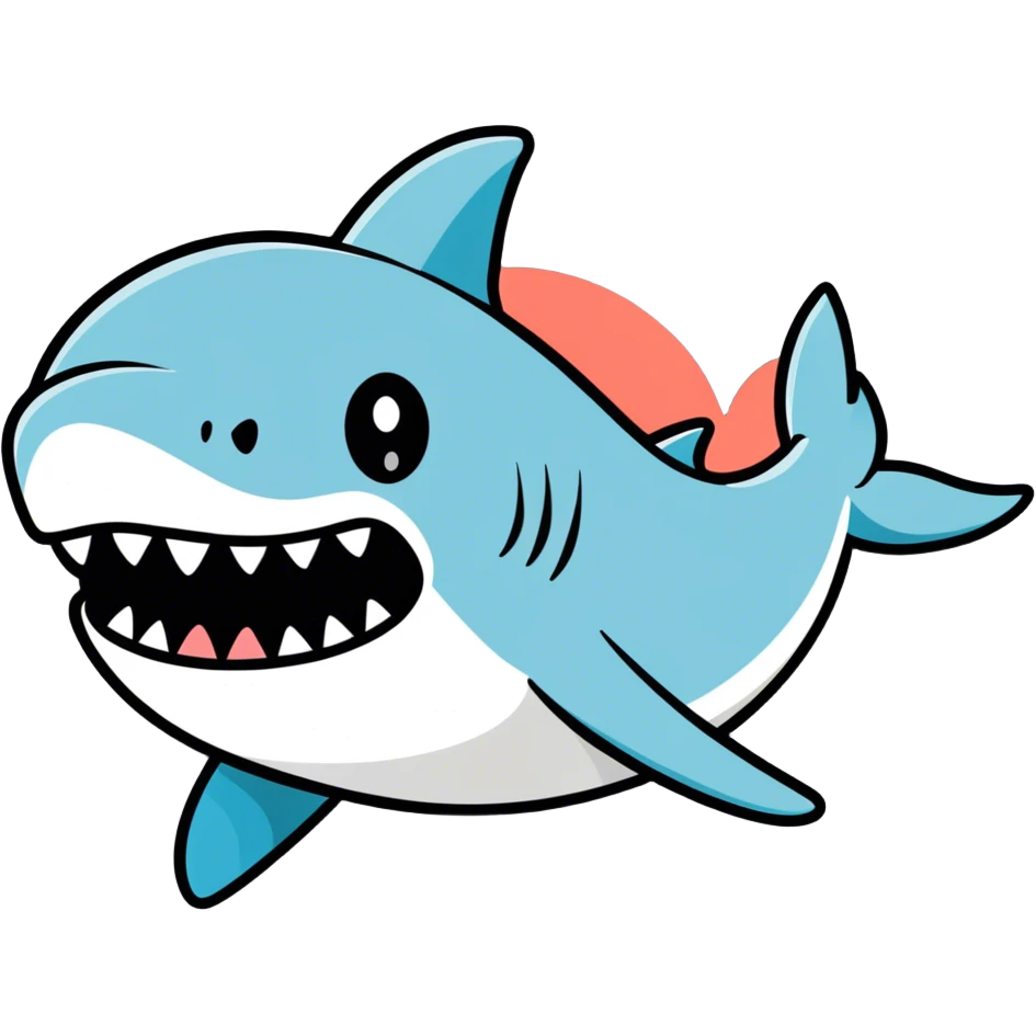 Shark Emoji with tongue out emoji