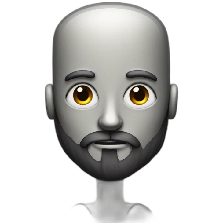 A skinny robot with a beard emoji