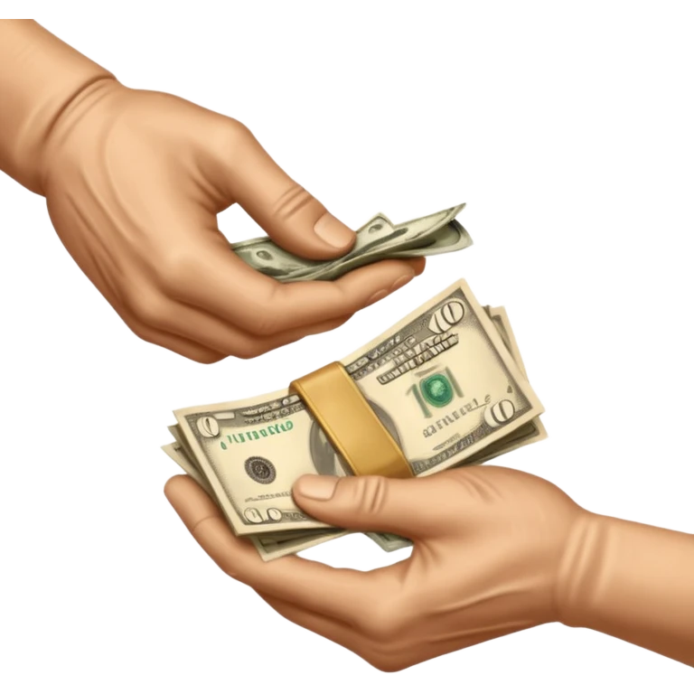 the hand passes money to the other hand emoji