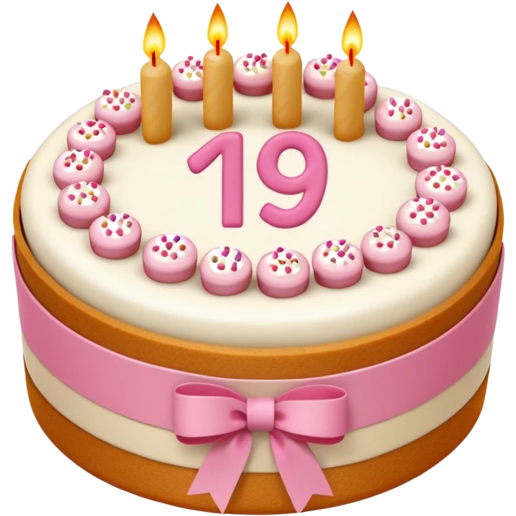 A round birthday bento cake in flesh color with the number sixteen on it.  emoji