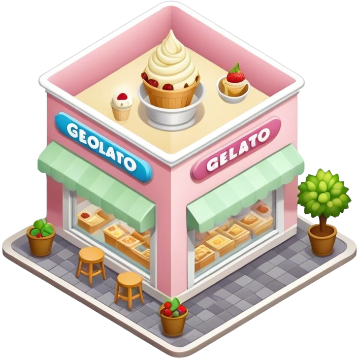 Isometric gelato shop Italy  emoji