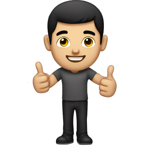 dark hair dark eyed man thumbs up  emoji