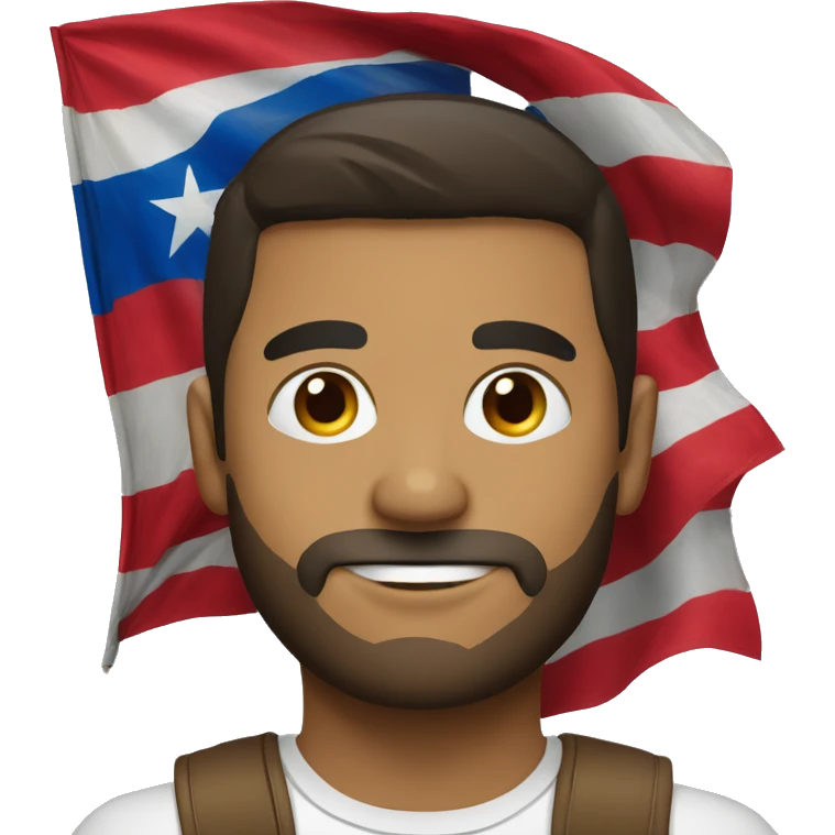 Man with Puerto Rican flag  emoji