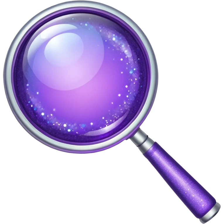 glitter purple and magnifying glass emoji