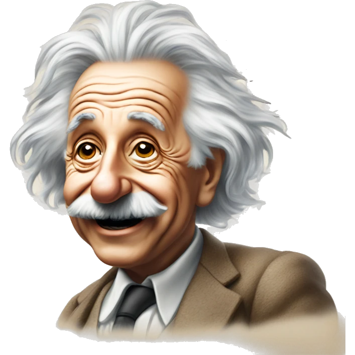 happy albert einstein draws graph on the drawing board emoji